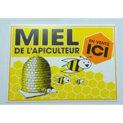 Panneau PVC \"Miel de l\'apiculteur en vente ici\"