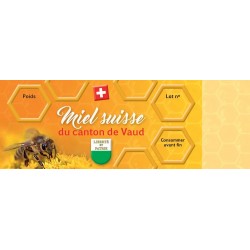Etiquette pour miel du canton de Vaud