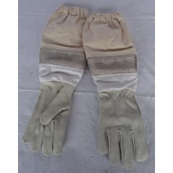 Gants en cuir avec manchette en coton et ventillation